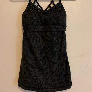 LULULEMON: Black cheetah print tank top